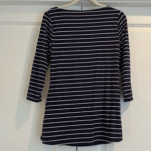 Gap navy blue striped maternity and nursing top